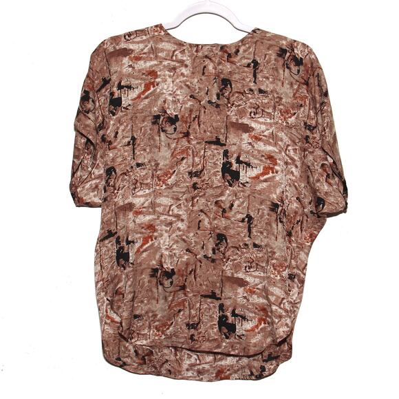 Vintage Flora Kung Silk Blouse Size 6 Abstract Pattern - Picture 1 of 5